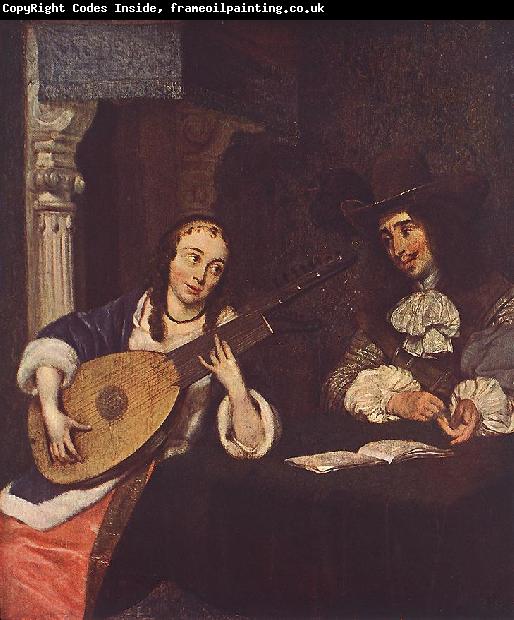 TERBORCH, Gerard Woman Playing the Lute st